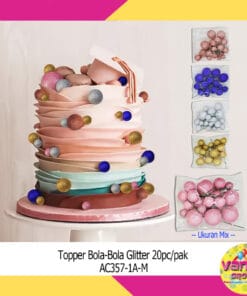 (1 Pak isi 20pcs) Hiasan Natal Bola-bola gliter