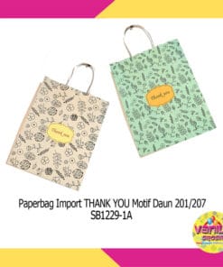 (1 Pcs) Paperbag Motif Daun Thank You Uk M
