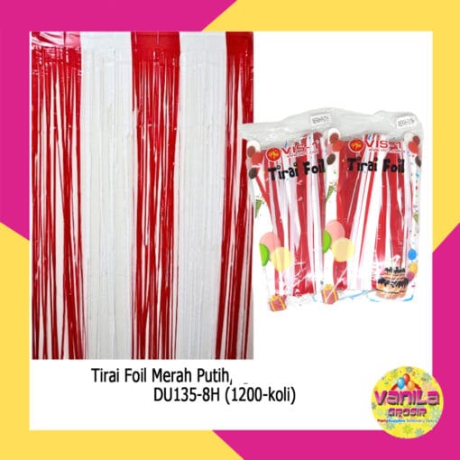 (1 Pcs) Tirai Foil Merah Putih