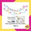 (1 Set) Banner HBD latin Unicorn Rainbow
