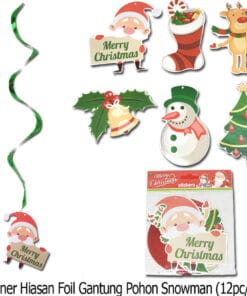 ( 1 Set) Banner Hiasan Foil Gantung Natal
