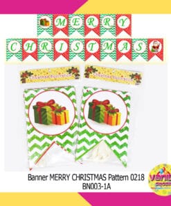 (1 Set) Banner Merry Christmas Pattern
