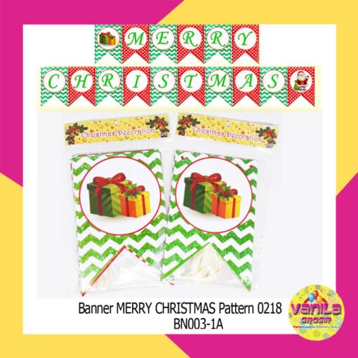 (1 Set) Banner Merry Christmas Pattern