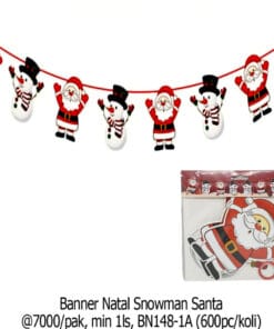 (1 Set) Banner Natal Snowman Santa