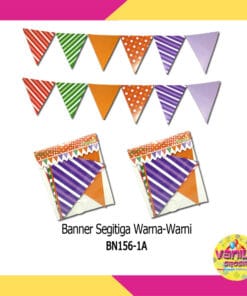 (1 Set) Banner Segitiga Warna-warni