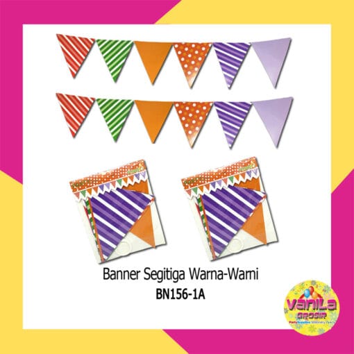 (1 Set) Banner Segitiga Warna-warni