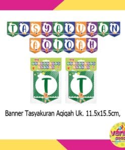 (1 Set) Banner Tasyakuran Aqiqah Anak + tali