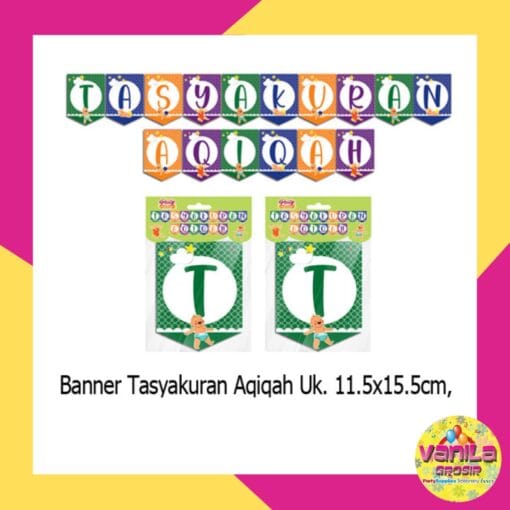 (1 Set) Banner Tasyakuran Aqiqah Anak + tali