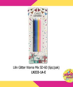 (1 Set Isi 6Pcs) Lilin Glitter Warna Mix