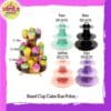 (1 Set)  Stand Cup Cake Tosca /Tempat Kue/ Standing Kue/Hiasan Kue Ulang tahun