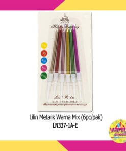 (1 Set isi 6 Pcs) Lilin Metalik Warna Mix Murah