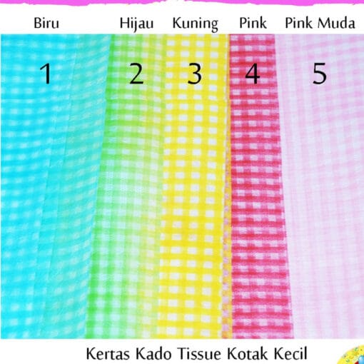 1 lembar kertas tissue bunga kotak kecil uk 65x65 23gr