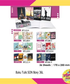(10 Buku ) Buku Tulis SON Boxy 36 Lembar 170x250Mm