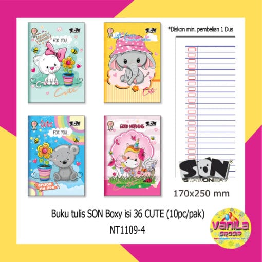 (10 Buku ) Buku Tulis SON Boxy 36 Lembar 170x250Mm, buku tulis besar, buku tulis sekolah, buku sekolah - Gambar 6