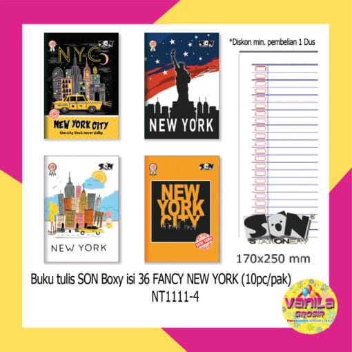 (10 Buku ) Buku Tulis SON Boxy 36 Lembar 170x250Mm, buku tulis besar, buku tulis sekolah, buku sekolah - Gambar 7