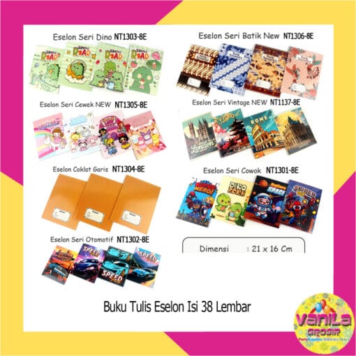 (10 Buku) Isi 38Lembar Buku Tulis Eselon Uk 21x16cm