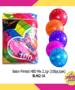 (100Pcs) Balon HBD Mix Warna