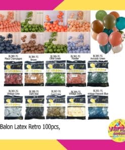 (100Pcs) Balon Latex Retro