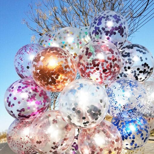balon transparan confetti