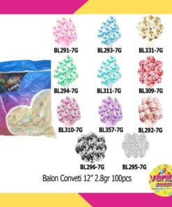 (100Pcs) Balon Latex Transparan Confetti Warna