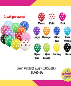 (100Pcs) Balon Polkadot 1 Warna (2