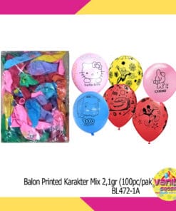 (100Pcs) Balon Printed Karakter Mix 2