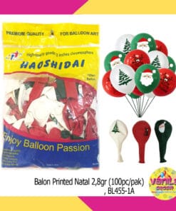 (100Pcs) Balon Printed Natal 2