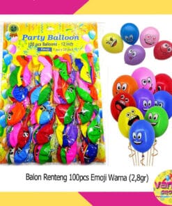 (100Pcs) Balon Renteng Emoji Mix Warna 2