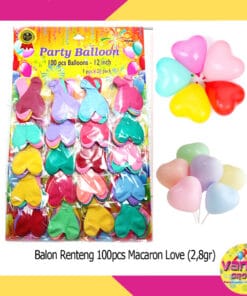 (100Pcs) Balon Renteng Love Macaron 2