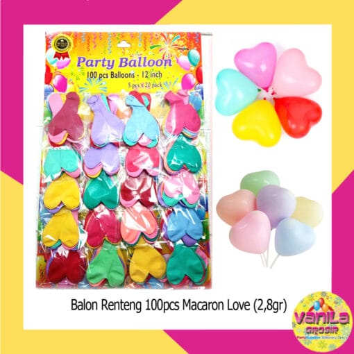 (100Pcs) Balon Renteng Love Macaron 2