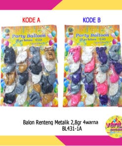 (100Pcs) Balon Renteng Metalik 4 Warna 2