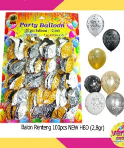 (100Pcs) Balon Renteng New HBD 2