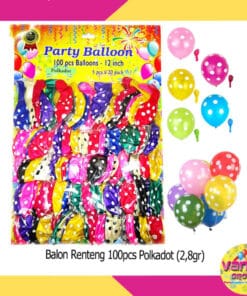 (100Pcs) Balon Renteng Polkadot 2