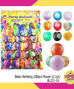 (100Pcs) Balon Renteng Printed Flower 2