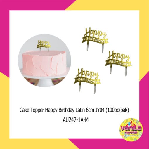 (100Pcs) Cake Topper Happy Birthday Mini, cake topper akrilik, tusukan kue, cake topper cupcake - Gambar 6