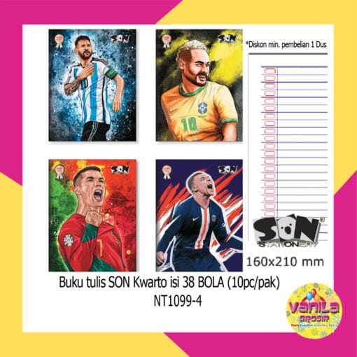 (10Buku) Isi 38Lembar Buku Tulis SON Kwarto 160x210Mm, buku tulis sekolah, buku sekolah - Gambar 4