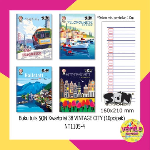 (10Buku) Isi 38Lembar Buku Tulis SON Kwarto 160x210Mm, buku tulis sekolah, buku sekolah - Gambar 6