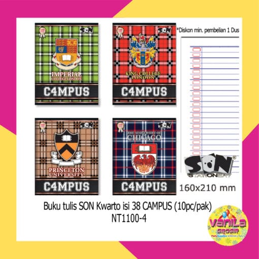 (10Buku) Isi 38Lembar Buku Tulis SON Kwarto 160x210Mm, buku tulis sekolah, buku sekolah - Gambar 8