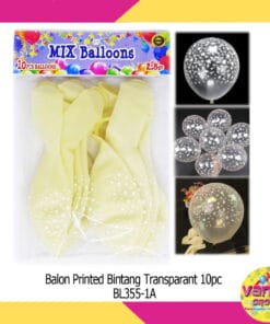 (10Pcs) Balon Bintang Transparan