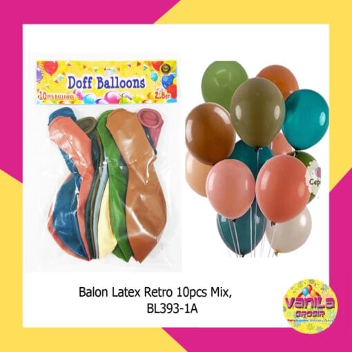 (10Pcs) Balon Latex Retro