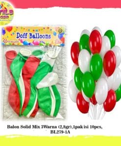 (10Pcs) Balon Natal Mix 3 Warna