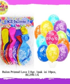 (10Pcs) Balon Printed Bunga Mix (2