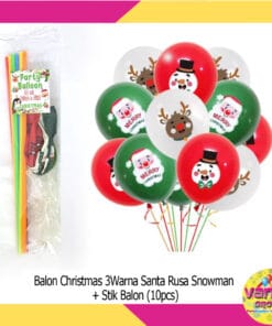 (10Pcs) Stik + Balon Natal