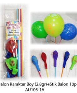 (10Pcs) Stik Balon Warna + Balon Boy