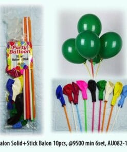 (10Pcs) Stik Balon Warna + Balon Doff