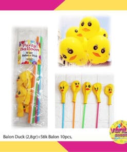(10Pcs) Stik Balon Warna + Balon Duck