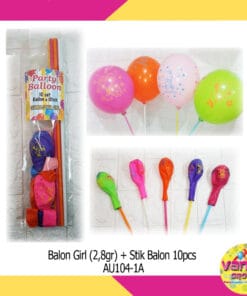 (10Pcs) Stik Balon Warna + Balon Girl