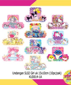 10Pcs Undangan SL02 GIRL + FREE PLASTIK