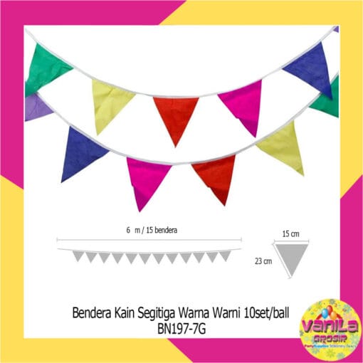 bendera kain segitiga warna warni
