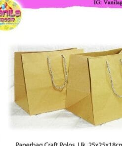 (12 Pcs) PAPER BAG CRAFT POLOS UK 25X25X18CM